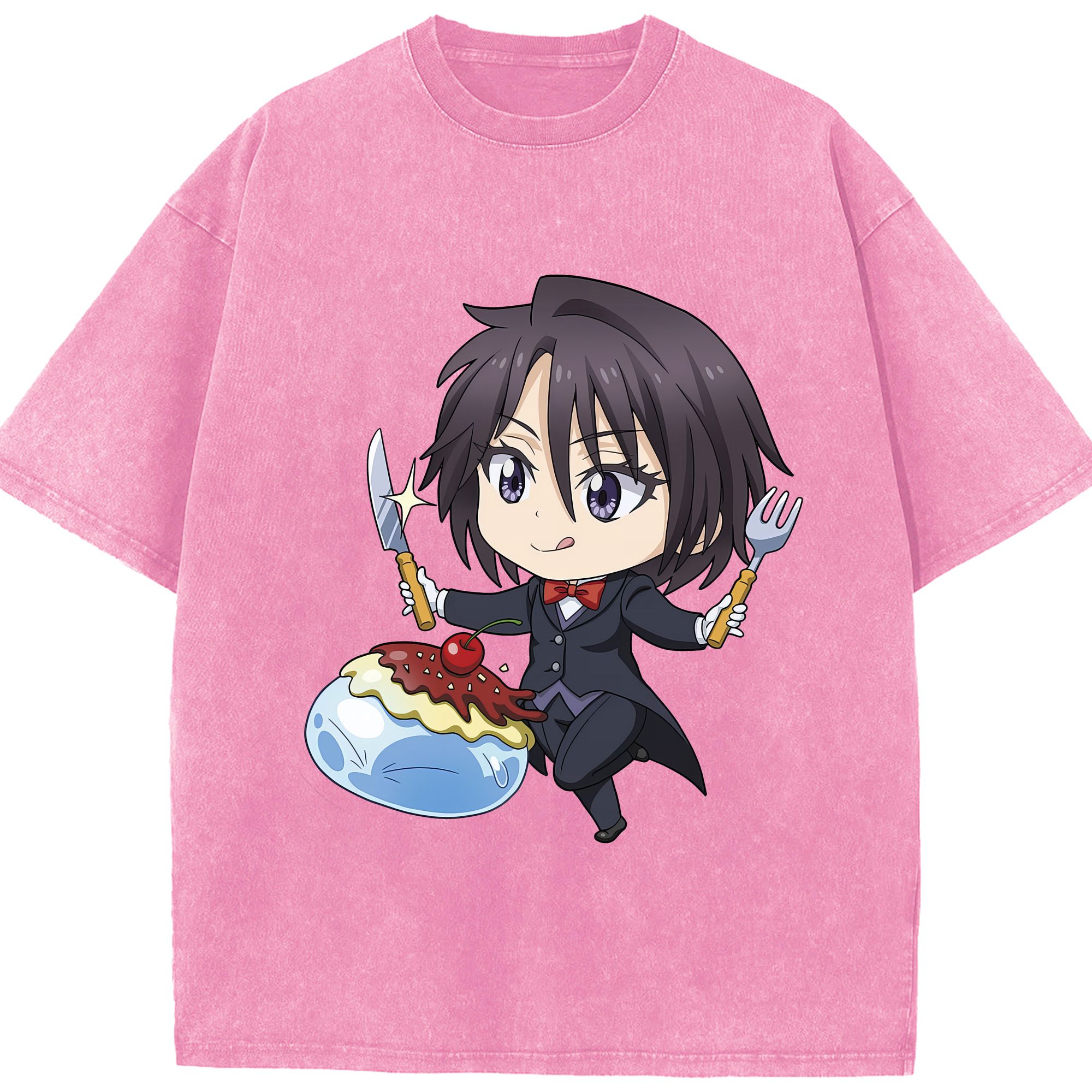 （画像用） 転スラ Regarding Reincarnated to Slime 綿100% ヴィンテージ風 半袖Tシャツ（フロントプリント）